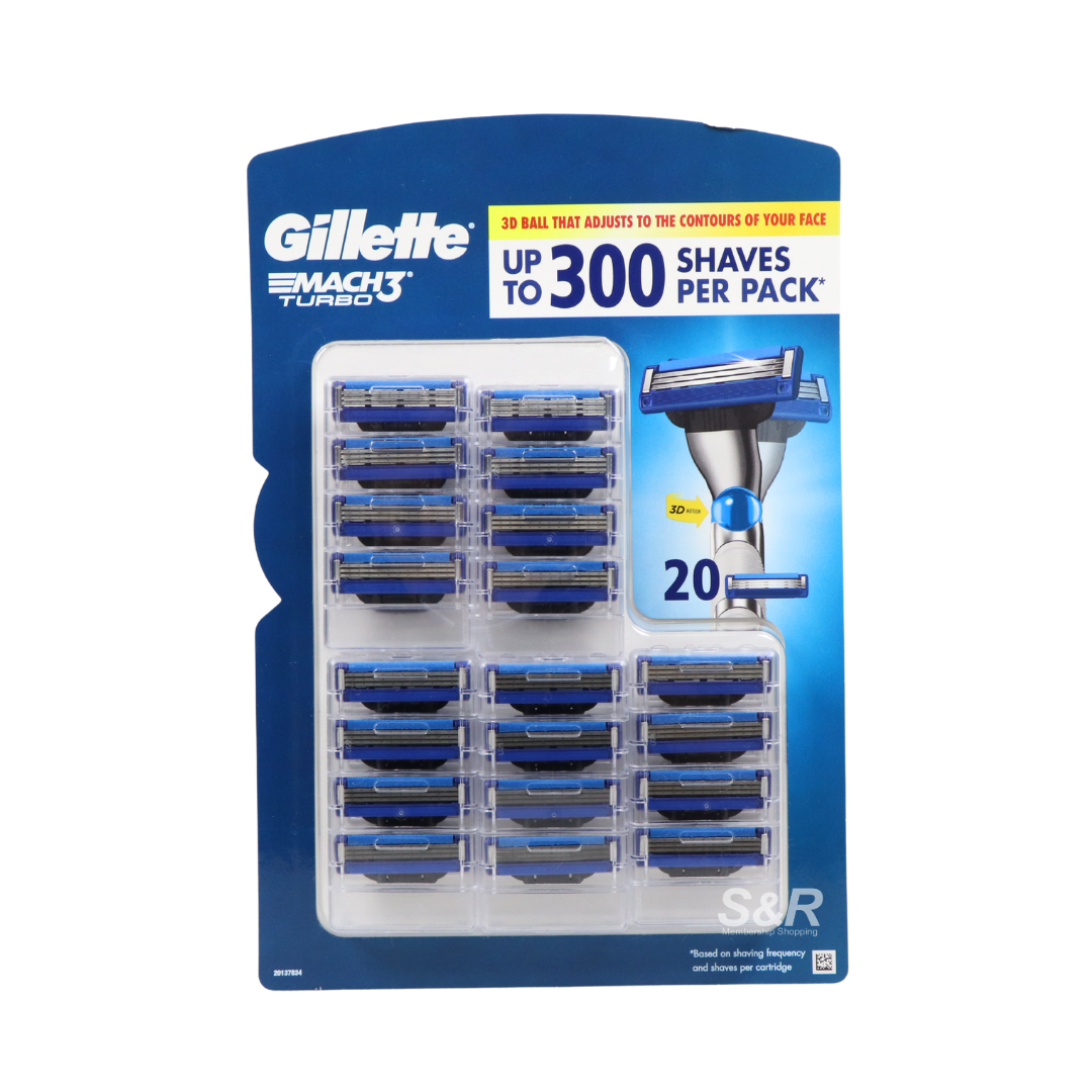 Gillette Mach3 Turbo Blade Refill Pack 20 pieces
